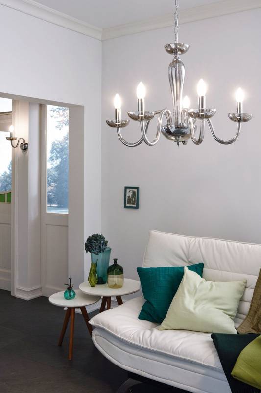 Фото люстры со свечами в интерьере в интернет- магазине Дом и свет 